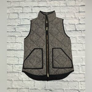 J. Crew Black and Cream Chevron Vest